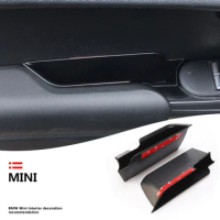 2Pcs Car Door Handle Mobile Phone Storage Box Item Tidying Decoration For MINI COOPER F56 F55 Car Accessories Interior Styling