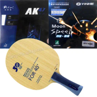 Pro Combo Racket YINHE V14 V-14 pro blade with Palio AK 47 AK47 BLUE Matt and YINHE moon speed Rubbe