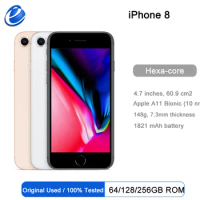 France Original Apple iPhone 8 64GB/256GB Hexa-core IOS 3D Touch ID LTE phone 12.0MP 4.7" inch Fingerprint smartphone ship spain