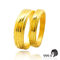 【歷代風華】水波系列對戒-低調的愛 黃金戒指(金重2.23錢)