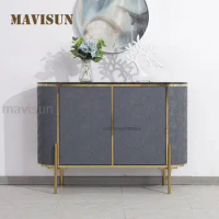 Luxury Furniture Space Saver Large Storage For Dining Room 6 Drawers Stainless Steel Feet Retro Modern Style Table Side Cabinet