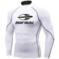 Men Swimsuit Swimming T-shirt Beach UV Protection Swimwear Rash Guard Long Sleeve Surfing Diving Swimsuit Surf T-shirt Rashguard