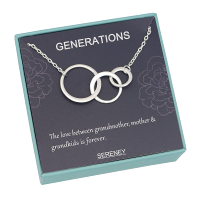 Sterling Silver Grandma Necklace 3 Generations Necklace as Birthday Gifts for Grandmother Jewelry Pe
