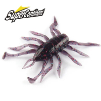 2023 Supercontinent 12Pcs/lot water spider Silicone Lures Worm 38mm/1.42g Fishing Lures Attractive Shrimp odor salt Wobbler