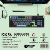 พร้อมส่งจากไทย Nubwo NK-56 Keyboard Gaming Membrane Switch คีย์บอร์ดเกมมิ่ง มีภาษาไทย/อังกฤษ ปุ่มนุ่