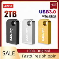 Lenovo 2TB Mini Pen Drive หน่วยความจำ1TB แบบพกพากันน้ำ U Disk 512GB ความเร็วสูง USB 3.0การส่งข้อมูลโลหะ USB Flash Drive