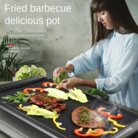 Large Electric Grill Barbecue Household Smokeless Electric Grill Pan Non-stick Grill Pan Grilled Fish Electric 220V