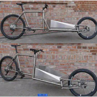 Titanium cargo bike frame with coupler, custom titanium luggage rack, cheaper titanium goods carrier frame