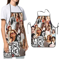 Men Women Chef Gifts BBQ Apron Lana Del Rey Singer Accessories Cooking Kitchen Apron Adjustable Oil &amp; Water Resistant