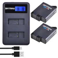 Batmax Battery for GoPro Hero7 6/5 +LCD USB Dual Charger for Gopro 5 Gopro 6 New Gopro 7 Gopro hero 8 action camera
