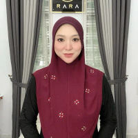 HAJAR ZAHARAH DIAMOND Tudung Sarung Chiffon 2LAYER