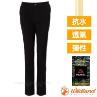 【荒野 WildLand】女新款 POLARTEC 超強極輕耐磨超潑水多功能長褲(超強抗風)/P2301 黑 V