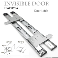 1 set Thicken Side Loading Push &amp; Pull Cabinet Rail Hidden Door Looping Collapsible Door Hinges Wood Furniture Hardware