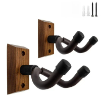 1pcs Wall Mount Guitar Hanger Hook Wooden Guitar Ukulele Holder Stand with Screws for Acoustic Guita