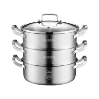 Cookware Boilers 304stainless steel pot buns steamer soup pot multi layer functional boiler induction cooker gas 28/30/32cm sale
