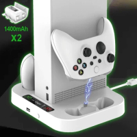 NEW For XBOX Series S Dual Controller Charger Station Vertical Stand Cooling Fan Holder Charger For Xbox ONE/S Console