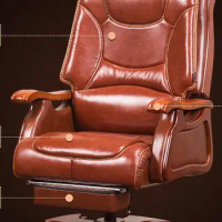 Boss chair leather reclining massage chair chair wood swivel chair computer chair home lift office chair.