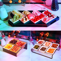 酒吧ktv專用分格水果盤零食盤干果堅果盤小吃盤水果拼盤盤子 創意