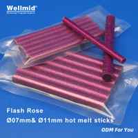 Colorful Flash Sticks 7mm 11mm×100mm Flash Rose Hot Melt Glue Sticks For Heat Pistol Gun Adhesive Araldite DIY Bonding Graffiti