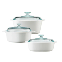 【美國康寧 Corningware】康寧純白鍋超值三件組(3L+2.25L+1L)