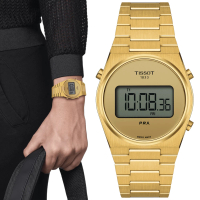 【TISSOT 天梭 官方授權】PRX系列 復古時尚 數位腕錶 / 35mm 母親節 禮物(T1372633302000)