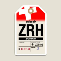 Zurich Zrh Airline Luggage Tag Magnet Refrigerator Funny Cute Home Kids for Fridge Organizer Decor Magnetic Toy Baby Stickers