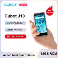 Cubot Android 11 Smartphone J10 4-Inch Screen MINI Mobile Phones 32GB ROM Dual SIM 3G Face ID 2350mAh 5MP Celular Smart Phone