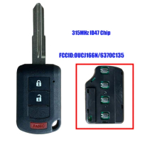 P/N: 6370C135 Remote Head Car Key 2+1 3 Buttons 315MHz ID47 Chip For Mitsubishi Eclipse 2018 2019 2020 2021 Fob OUCJ166N