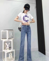 LONG PANTS DENIM WANITA IMPORT CELANA JEANS STRETCH MODEL BELAH BAWAH
