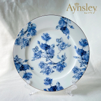 【英國Aynsley】藍玫瑰系列 骨瓷餐盤(20cm) 喬遷禮 入厝禮
