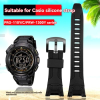 26mm Resin rubber silica gel waterproof Black strap Pin For Casio PROTREK Series PRG-110Y PRG-110C PRW-1300Y PRW-1500Y PRG-130Y