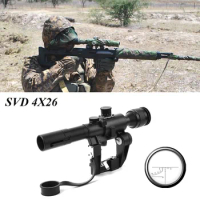 Tactical Red Illuminated 4x26 Type Riflescope for Dragonov SVD Sniper Rifle Series AK Rifle Scope for Hunting Scopes