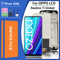 6.5" Original For Oppo Realme 7i Global Touch Screen with Digitizer Assembly For Realme7i RMX2193 Screen Repair