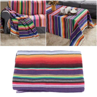 Mexican Tablecloth For Mexican Party Wedding Decorations, Mexican Saltillo Serape Blanket Bed Blanket Outdoor Table Cover Table