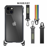 MAGEASY iPhone 14 Plus 6.7吋 Odyssey+ 超軍規防摔掛繩手機殼(吊繩殼 背帶殼/無磁圈款)