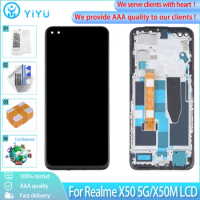 Original 6.57" LCD For Realme X50 5G RMX2144 Display Screen Digitizer Assembly Replacement For Realme X50M 5G LCD With Frame