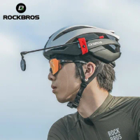 ROCKBROS Bicycle Helmet Rearview Mirror 360 Degree Rotatable Flexible Aluminum Safety Motorcycle Helmet Adjustable Riding Mirror
