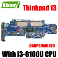For Lenovo Thinkpad 13 Gen 2 S2 PS9 PS8 Laptop Motherboard.With i3-6100U CPU.DA0PS9MB8E0 DA0PS8MB8G0 Work Test