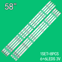 8PCS LED strip FOR Samsung UN58TU700DF UE58AU7172 V0T7-580SMB-R0 V0T7-580SMA-R0 SVC580A23 UN58TU6900 UN58TU7000 UN58TU8000F
