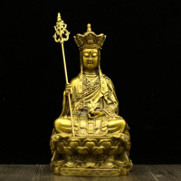 開光地藏王菩薩銅像九華山地藏菩薩像家用供奉純銅三圣佛像擺件