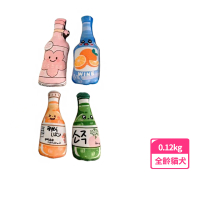 日韓仿真寵物酒瓶玩具-4入(磨牙 耐啃咬 潔牙 逗貓 玩具球 嬰兒玩具 布 訓練球 寵物玩具)