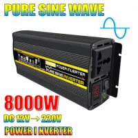 Pure Sine Wave Inverter 12V/24V/48V/60V To 110V 220V 8000/6000/4000/3000W Voltage Transformer Power Converter Solar Inverter