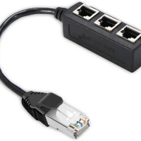 RJ45 1 Male to 3 x Female Ethernet Splitter Adapter Cable Suitable Super Cat5, Cat5e, Cat6, Cat7 LAN Ethernet Socket Connector