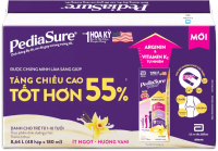 Thùng Thực phẩm dinh dưỡng y học cho trẻ 1-10 tuổi: Pediasure hương vani (180ml) (Lốc 4)