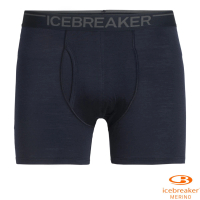 【Icebreaker】男款 Anatomica 美麗諾羊毛超薄款四角開口內褲.彈性衛生褲(IB103030 深海藍)