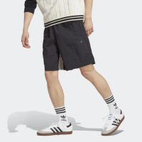【adidas 愛迪達】Metro Short 男 運動短褲 休閒 簡約 復古 尼龍 舒適 穿搭 亞洲版 黑(IC8410)
