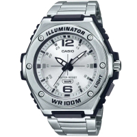 【CASIO 卡西歐】卡西歐超霸運動鋼帶錶-銀(MWA-100HD-7A 台灣公司貨)