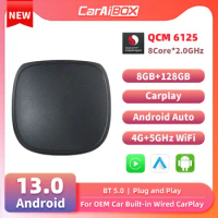 CarAiBOX Android 13.0 CarPlay Ai Box Qualcomm 6125 8-Core CPU Wireless Carplay Android Auto For Toyota Volvo VW Kia Benz MG