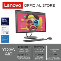 Lenovo Yoga AIO 32ILL10 Core Ultra 7 258V 32GB 1TB SSD RTX 4050 6GB GDDR6 W11 OHS