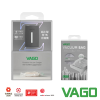 【VAGO】VAGO Z 旅行衣物輕巧微型真空收納機套組-黑(真空壓縮機+收納袋50X60cm*2)